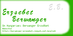 erzsebet berwanger business card